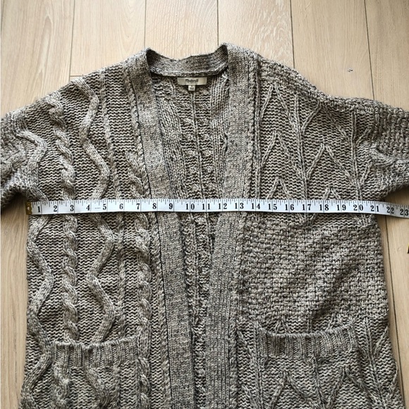Madewell Wool Alpaca Blend Cable Knit Textured Open Front Cardigan Size S - Picture 4 of 12